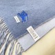 1:1 Replica Burberry Classic Reversible Cashmere Scarf 32 x 180 cm Blue/Grey Knockoff