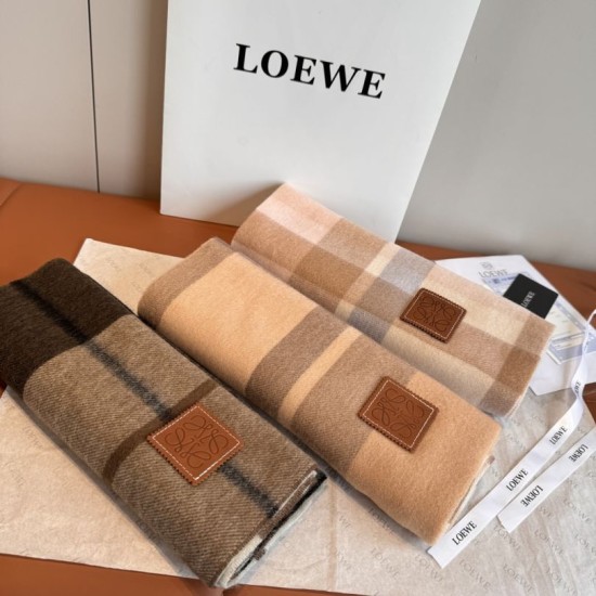 1:1 Replica Loewe reversible cashmere scarf with checkered pattern 30 x 180 cm pink Knockoff