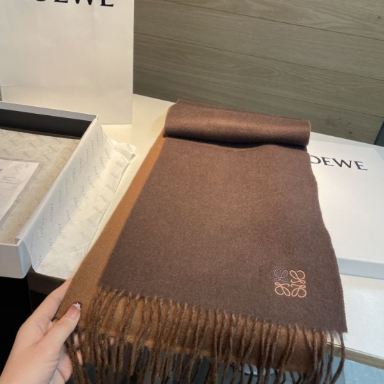 1:1 Replica Loewe reversible cashmere scarf 30 x 180 Brown Knockoff