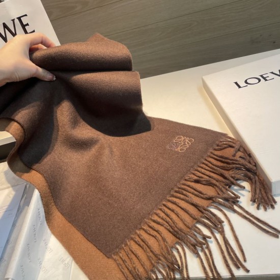 1:1 Replica Loewe reversible cashmere scarf 30 x 180 Brown Knockoff