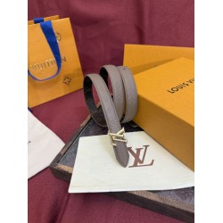 1:1 Replica Louis Vuitton Flowergram 20mm Reversible Belt with Silver LV Buckle Gray Knockoff