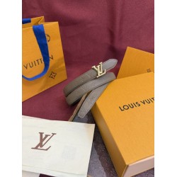 1:1 Replica Louis Vuitton Flowergram 20mm Reversible Belt with Silver LV Buckle Gray Knockoff