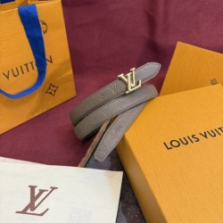 1:1 Replica Louis Vuitton Flowergram 20mm Reversible Belt with Silver LV Buckle Gray Knockoff