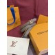 1:1 Replica Louis Vuitton Flowergram 20mm Reversible Belt with Silver LV Buckle Gray Knockoff