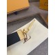 1:1 Replica Louis Vuitton 35mm Reversible Thin Leather Strap Black Gold Knockoff