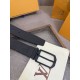 1:1 Replica Louis Vuitton 35mm Reversible Thin Leather Strap Black Knockoff