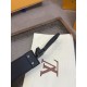 1:1 Replica Louis Vuitton 35mm Reversible Thin Leather Strap Black Knockoff