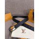 1:1 Replica Louis Vuitton 35mm Reversible Thin Leather Strap Black Knockoff