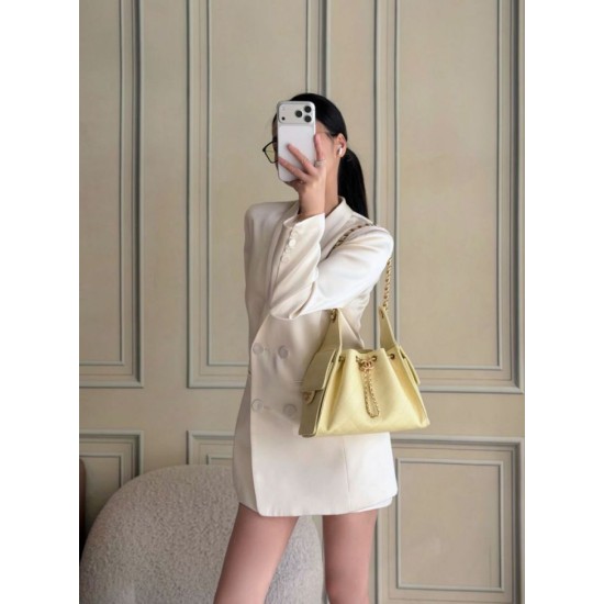 1:1 Replica Chanel 25 Small Hobo Handbag AS5293 Yellow Knockoff