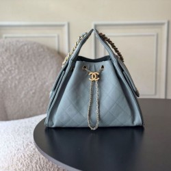 1:1 Replica Chanel 25 Small Hobo Handbag AS5293 Light Blue Knockoff