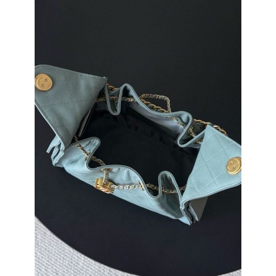 1:1 Replica Chanel 25 Small Hobo Handbag AS5293 Light Blue Knockoff