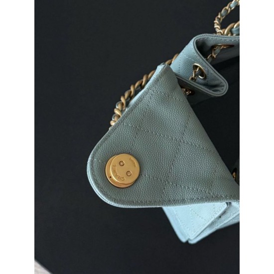 1:1 Replica Chanel 25 Small Hobo Handbag AS5293 Light Blue Knockoff