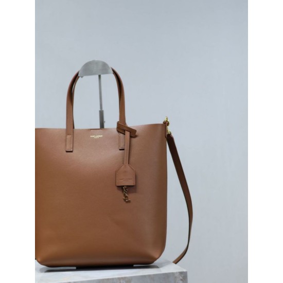 1:1 Replica YSL Saint Laurent Toy North/South Vertical Tote Bag Brown Knockoff