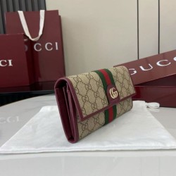 1:1 Replica Gucci Continental Wallet Ophidia 838485 Burgundy Knockoff
