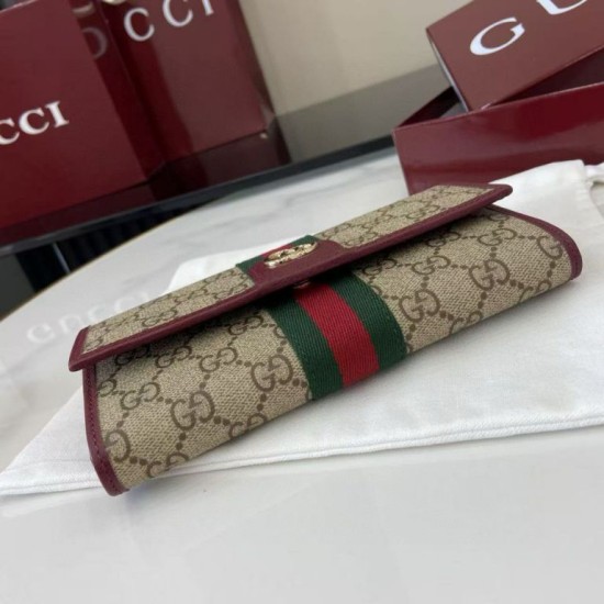 1:1 Replica Gucci Continental Wallet Ophidia 838485 Burgundy Knockoff