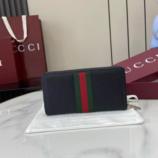 1:1 Replica Gucci Ophidia Zip Around Wallet 838694 Black Knockoff