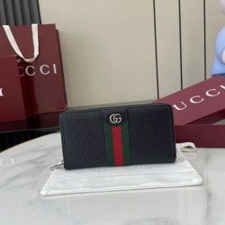 1:1 Replica Gucci Ophidia Zip Around Wallet 838694 Black Knockoff