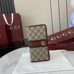 1:1 Replica Gucci Ophidia Zip Around Wallet 838619 Burgundy Knockoff