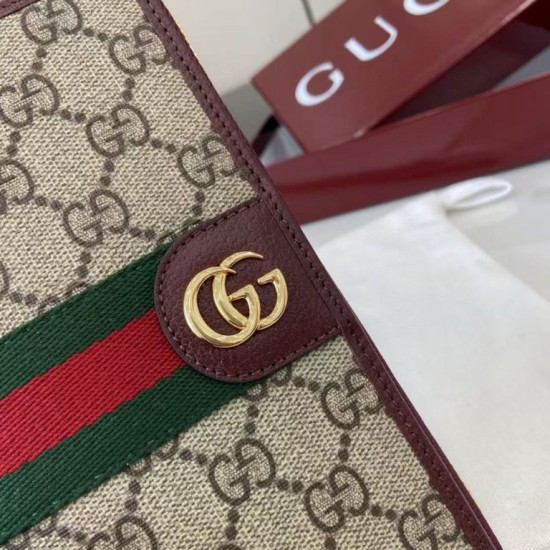1:1 Replica Gucci Ophidia Zip Around Wallet 838619 Burgundy Knockoff