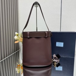 AAA Replica Prada Buckle Bucket Bags Burgundy 1:1 Replica Prada Buckle Bucket Bags Burgundy Knockoff