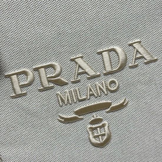 1:1 Replica Prada Jardinière Extra Large Cotton Canvas Tote Bag Beige Knockoff