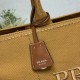 1:1 Replica Prada Jardinière Extra Large Cotton Canvas Tote Bag Brown Knockoff