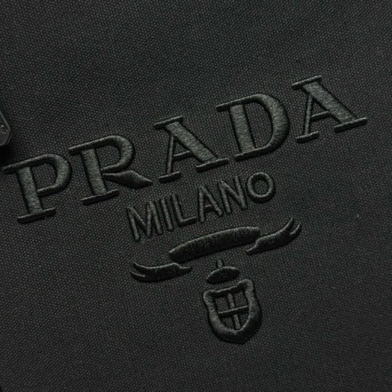 1:1 Replica Prada Jardinière Extra Large Cotton Canvas Tote Bag Black Knockoff