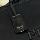 1:1 Replica Prada Jardinière Extra Large Cotton Canvas Tote Bag Black Knockoff