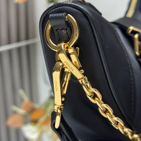 AAA Replica Prada Re-Nylon Demi-Lune Crossbody Bag 1BH222 Black 1:1 Replica Prada Re-Nylon Demi-Lune Crossbody Bag 1BH222 Black Knockoff
