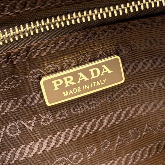 AAA Replica Prada Re-Nylon Demi-Lune Crossbody Bag 1BH222 Brown 1:1 Replica Prada Re-Nylon Demi-Lune Crossbody Bag 1BH222 Brown Knockoff