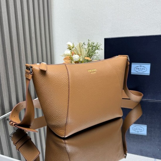 1:1 Replica Prada Messenger Crossbody Bag 2VH178 Brown Knockoff
