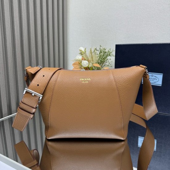 1:1 Replica Prada Messenger Crossbody Bag 2VH178 Brown Knockoff