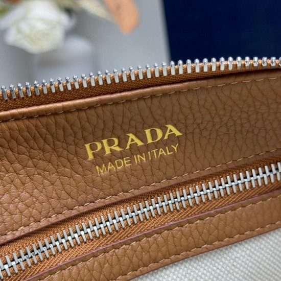1:1 Replica Prada Messenger Crossbody Bag 2VH178 Brown Knockoff