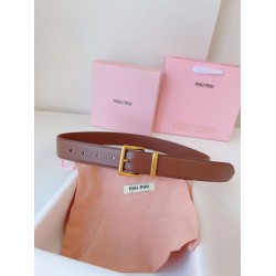 1:1 Replica Miu Miu 35mm Gold-Tone Buckle Belt Brown Knockoff