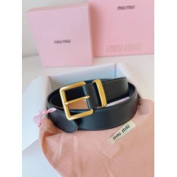 1:1 Replica Miu Miu 35mm Gold-Tone Buckle Belt Black Knockoff