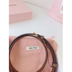 1:1 Replica Miu Miu 15mm Gold-Tone Buckle Belt Brown Knockoff