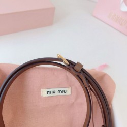 1:1 Replica Miu Miu 15mm Gold-Tone Buckle Belt Brown Knockoff