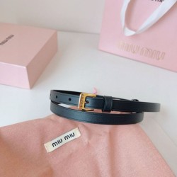 1:1 Replica Miu Miu 15mm Gold-Tone Buckle Belt Black Knockoff