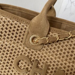 1:1 Replica Chanel Deauville Beach Shopping AS3257 Raffia Tote Bag Brown Knockoff