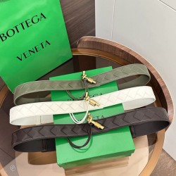 1:1 Replica BV Andiamo Intrecciato Nappa Belt 2cm Green/White/Coffee Knockoff