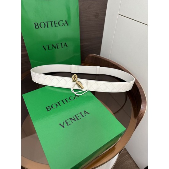 1:1 Replica BV Andiamo Intrecciato Nappa Belt 2cm Green/White/Coffee Knockoff