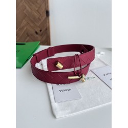 1:1 Replica BV Andiano Intreccio Large Check Fabric Belt Grey Knockoff