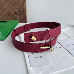 1:1 Replica BV Andiano Intreccio Large Check Fabric Belt Grey Knockoff