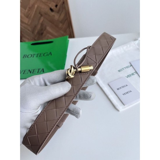 1:1 Replica BV Andiano Intreccio Large Check Fabric Belt White Knockoff