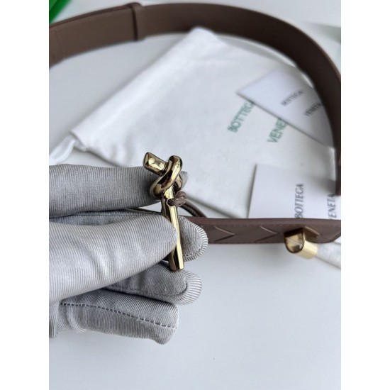 1:1 Replica BV Andiano Intreccio Large Check Fabric Belt White Knockoff