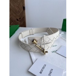 1:1 Replica BV Andiano Intreccio Large Check Fabric Belt Coffee Knockoff