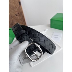1:1 Replica Bottega Veneta Men's Intreccio Check Belt Black Knockoff