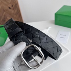 1:1 Replica Bottega Veneta Men's Intreccio Check Belt Black Knockoff