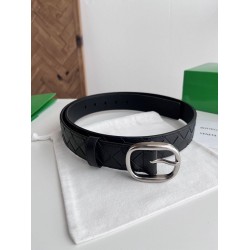 1:1 Replica Bottega Veneta Men's Intreccio Check Belt Black Knockoff