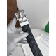1:1 Replica Bottega Veneta Men's Intreccio Reversible Check Belt Black Silver Knockoff